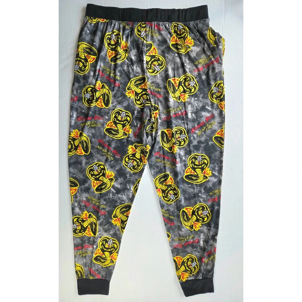 Cobra Kai Mens Sleep Pants XL Grey Tie Dye Joggers Briefly Stated Karate Kid